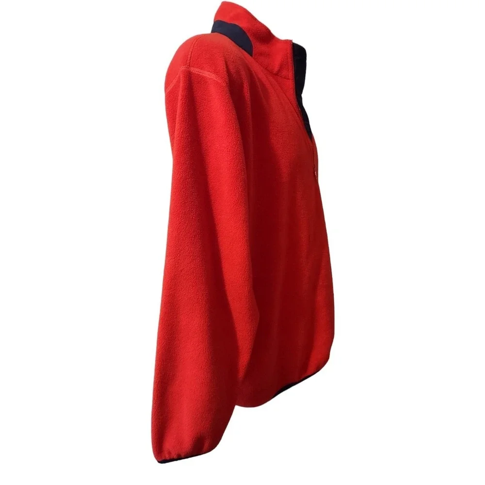 Nautica Fleece Pullover XXL Mens Gorp Core Cabin Core Red Quarter Zip Logo Retro